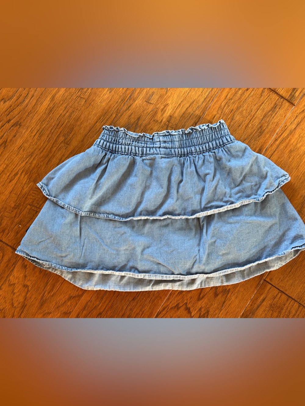 GAP Light Blue Tiered Denim-Style Skirt for Kids